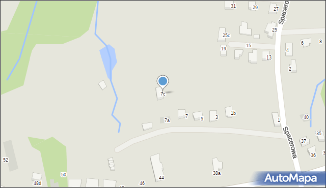 Brzozów, Spacerowa, 7c, mapa Brzozów