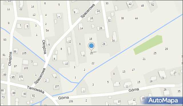 Brzozówka, Spacerowa, 20, mapa Brzozówka
