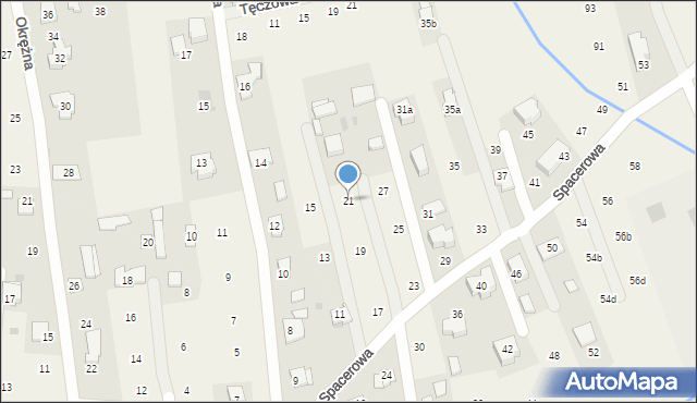 Brzozówka, Spacerowa, 21, mapa Brzozówka