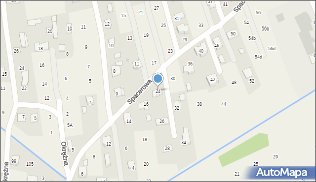 Brzozówka, Spacerowa, 24, mapa Brzozówka