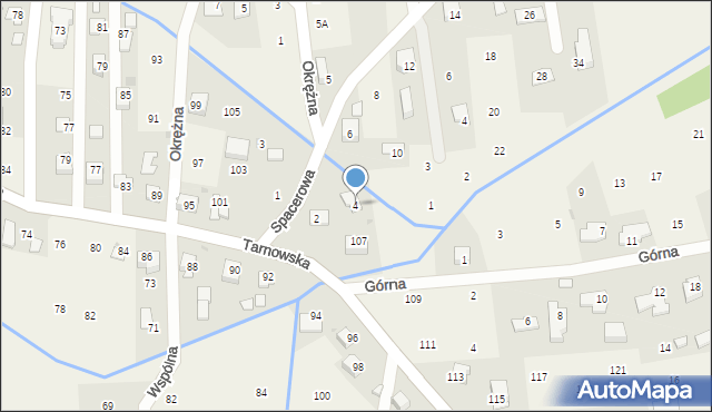 Brzozówka, Spacerowa, 4, mapa Brzozówka
