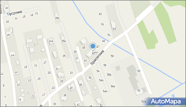 Brzozówka, Spacerowa, 43, mapa Brzozówka