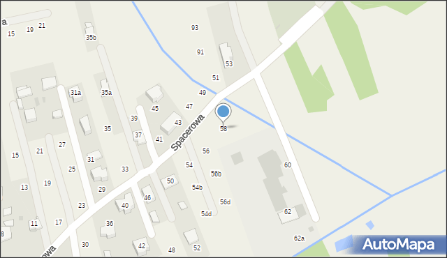 Brzozówka, Spacerowa, 58, mapa Brzozówka