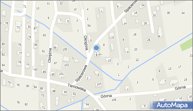 Brzozówka, Spacerowa, 6, mapa Brzozówka