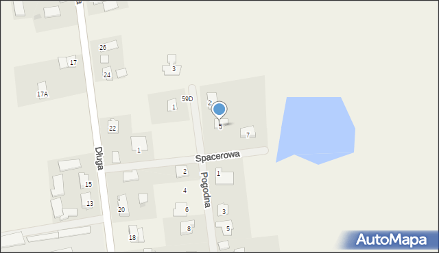 Brzozowo, Spacerowa, 5, mapa Brzozowo