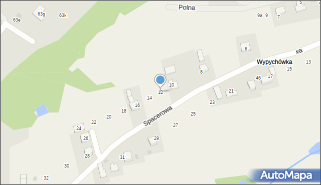 Brzyczyna, Spacerowa, 12, mapa Brzyczyna