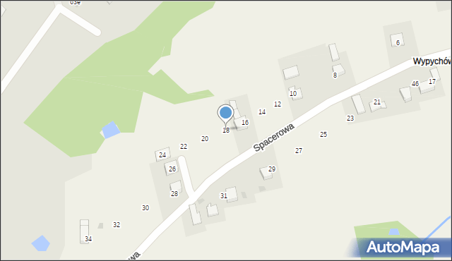 Brzyczyna, Spacerowa, 18, mapa Brzyczyna