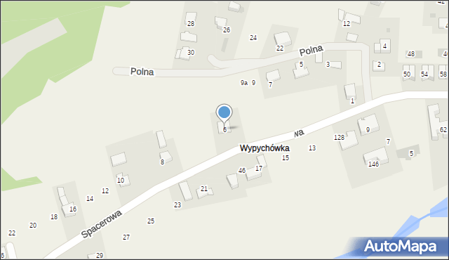 Brzyczyna, Spacerowa, 6, mapa Brzyczyna