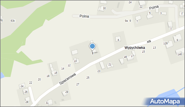 Brzyczyna, Spacerowa, 8, mapa Brzyczyna