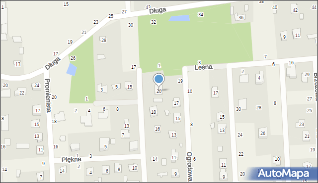 Budy Barcząckie, Spacerowa, 20, mapa Budy Barcząckie