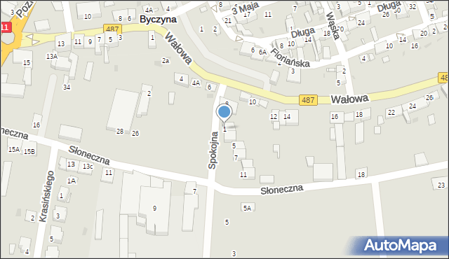 Byczyna, Spokojna, 1, mapa Byczyna