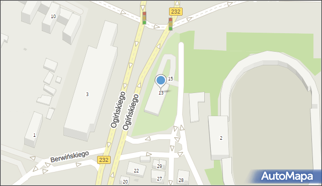 Bydgoszcz, Sportowa, 13, mapa Bydgoszczy