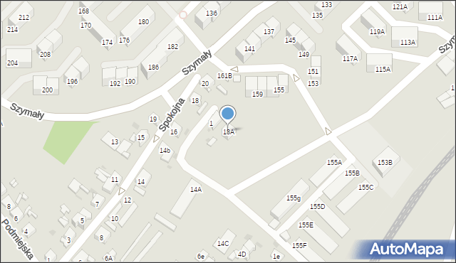 Bytom, Spokojna, 18A, mapa Bytomia