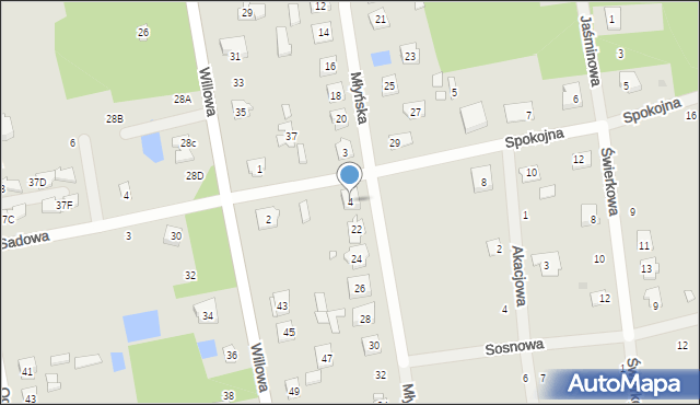 Cegłów, Spokojna, 4, mapa Cegłów
