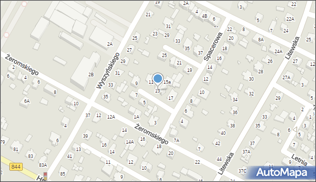 Chełm, Spacerowa, 13, mapa Chełma