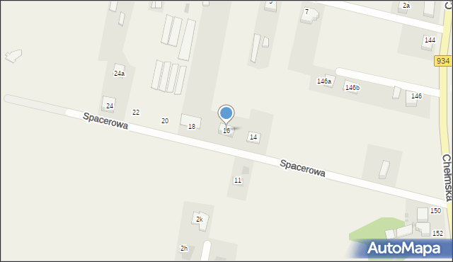 Chełm Śląski, Spacerowa, 16, mapa Chełm Śląski