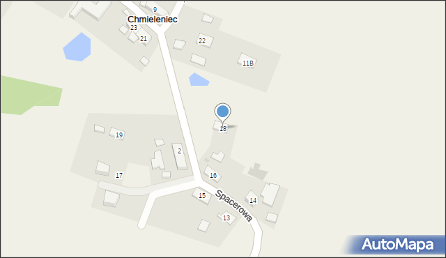 Chmieleniec, Spacerowa, 18, mapa Chmieleniec