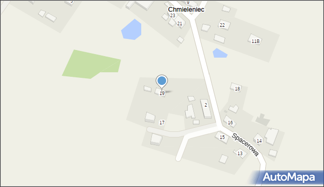 Chmieleniec, Spacerowa, 19, mapa Chmieleniec