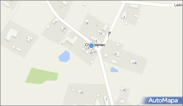 Chmieleniec, Spacerowa, 21, mapa Chmieleniec