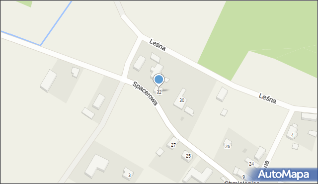 Chmieleniec, Spacerowa, 32, mapa Chmieleniec