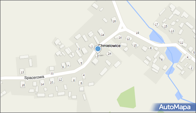 Chmielowice, Spacerowa, 2, mapa Chmielowice