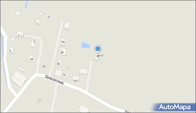 Chocianów, Spacerowa, 9P, mapa Chocianów