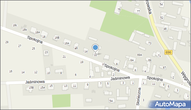 Chodów, Spokojna, 12, mapa Chodów