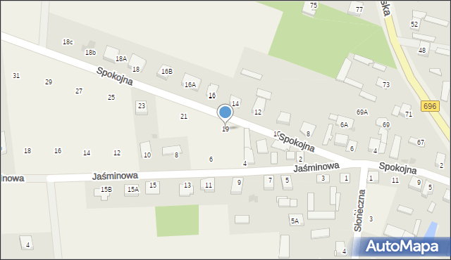 Chodów, Spokojna, 19, mapa Chodów