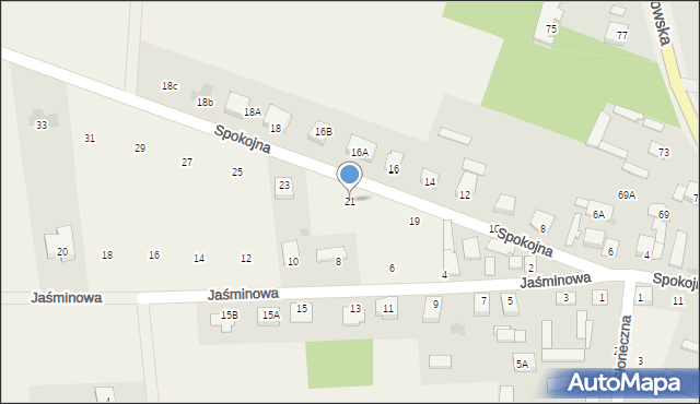 Chodów, Spokojna, 21, mapa Chodów