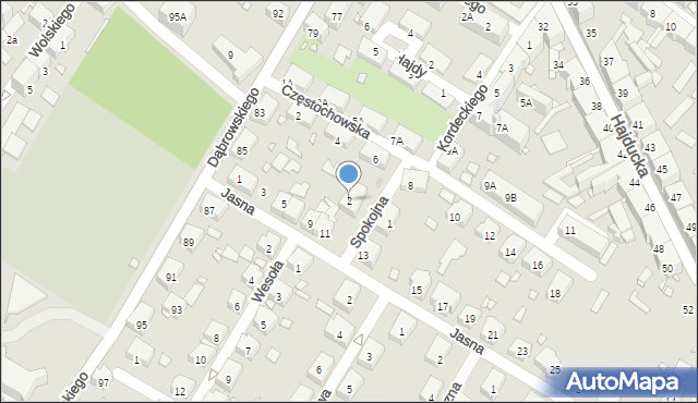 Chorzów, Spokojna, 2, mapa Chorzów