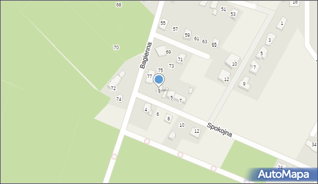 Chotomów, Spokojna, 3, mapa Chotomów