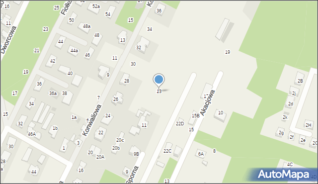 Chotomów, Sporna, 13, mapa Chotomów