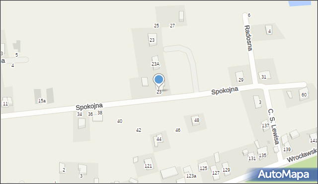 Chrząstawa Wielka, Spokojna, 23, mapa Chrząstawa Wielka