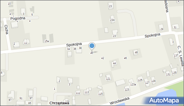 Chrząstawa Wielka, Spokojna, 40, mapa Chrząstawa Wielka