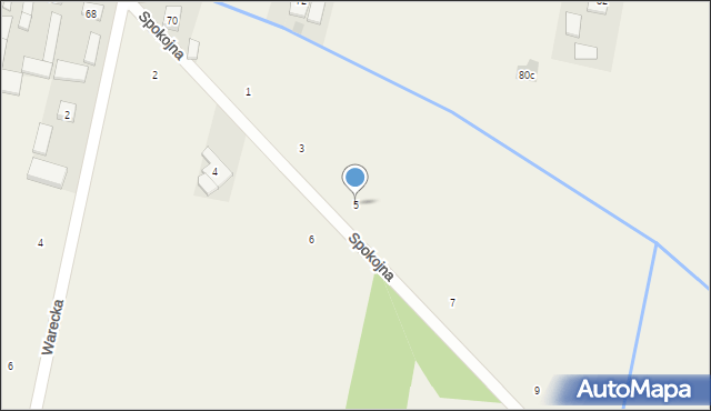 Chynów, Spokojna, 5, mapa Chynów