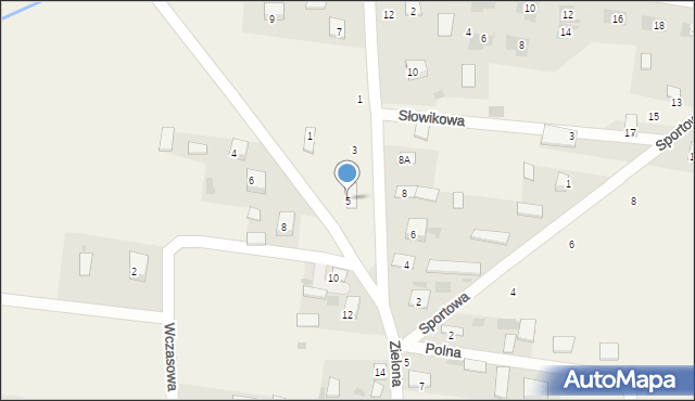 Ciasne, Spacerowa, 5, mapa Ciasne