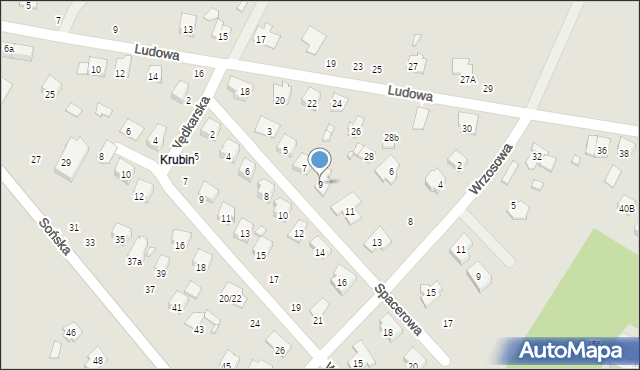 Ciechanów, Spacerowa, 9, mapa Ciechanów