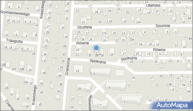 Ciechanów, Spokojna, 28, mapa Ciechanów