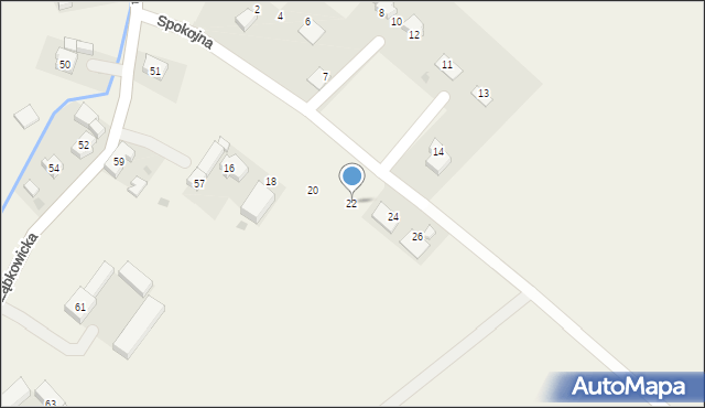 Ciepłowody, Spokojna, 22, mapa Ciepłowody