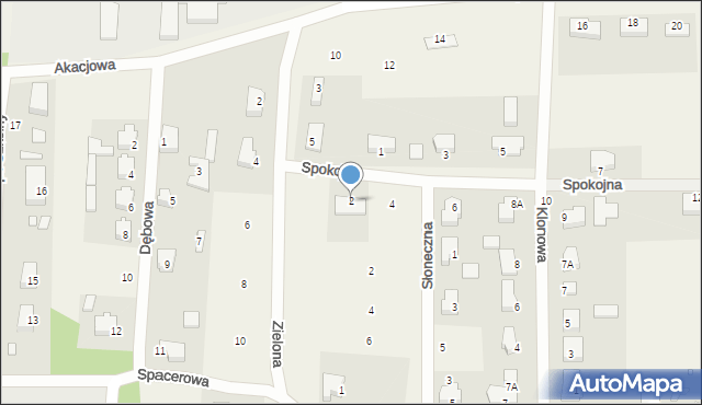 Cigacice, Spokojna, 2, mapa Cigacice