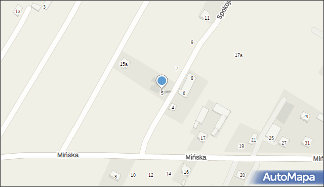 Cygów, Spokojna, 5, mapa Cygów