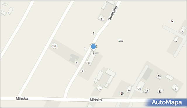 Cygów, Spokojna, 8, mapa Cygów