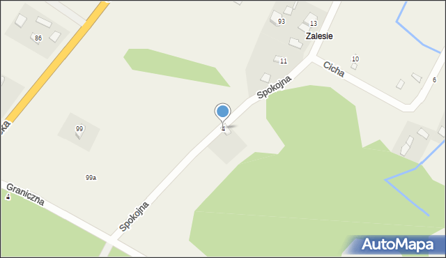 Czaplinek, Spokojna, 4, mapa Czaplinek