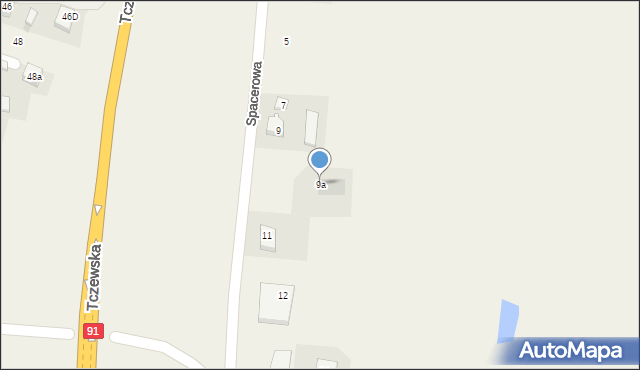 Czarlin, Spacerowa, 9a, mapa Czarlin