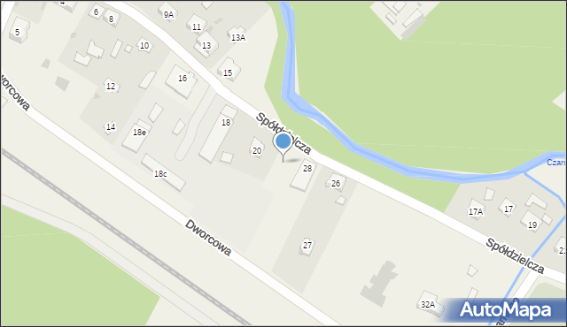 Czarna, Spółdzielcza, 22, mapa Czarna
