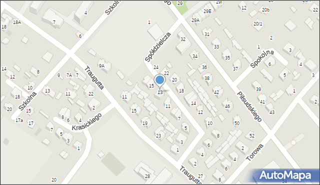 Czarna Białostocka, Spółdzielcza, 13, mapa Czarna Białostocka