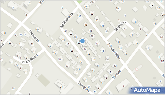 Czarna Białostocka, Spółdzielcza, 16, mapa Czarna Białostocka