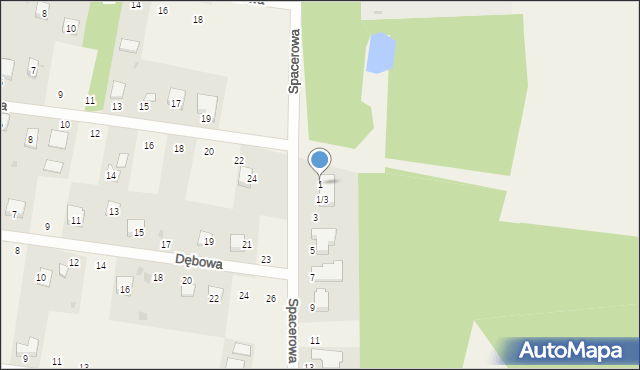 Czarnocin, Spacerowa, 1, mapa Czarnocin