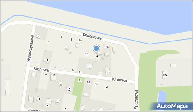 Czarnocin, Spacerowa, 14, mapa Czarnocin