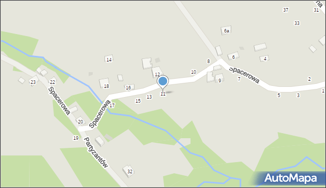 Czchów, Spacerowa, 11, mapa Czchów